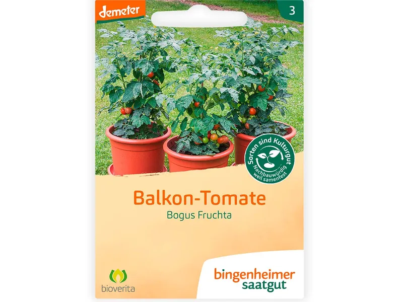 Bingenheimer Saatgut bingenheimer saatgut Bio-Samen Balkon-Tomate "Bogus Fruchta", 1 Stk. – Produktbild 1 von 2