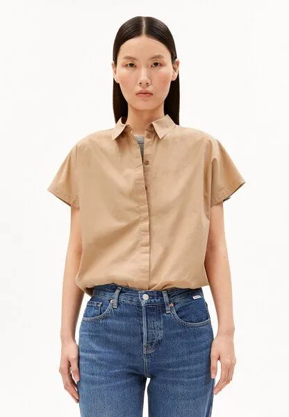 ARMEDANGELS ARMEDANGELS LARISAANA Damen Bluse aus 100% Bio-Baumwolle, True camel, – Produktbild 1 von 4