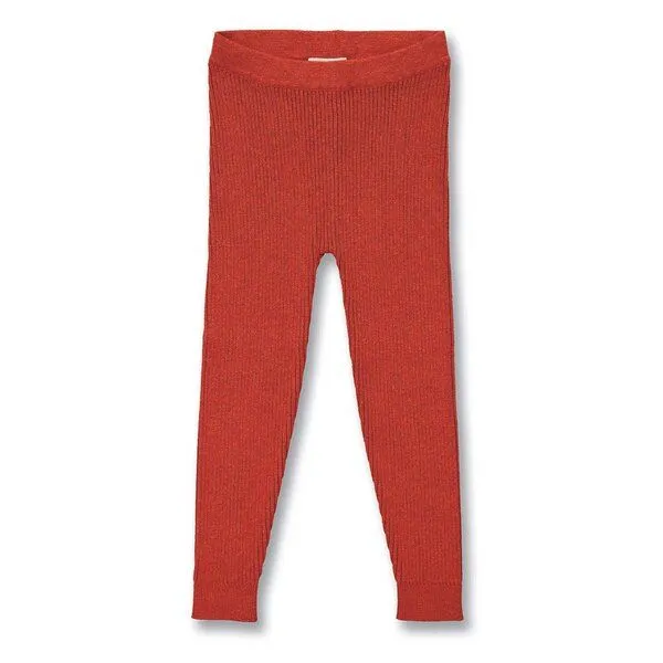 Sense Organics Sense Organics Kinder Strickleggings, Modell YUMA, Terrakotta-rot melange, – Produktbild 1 von 3