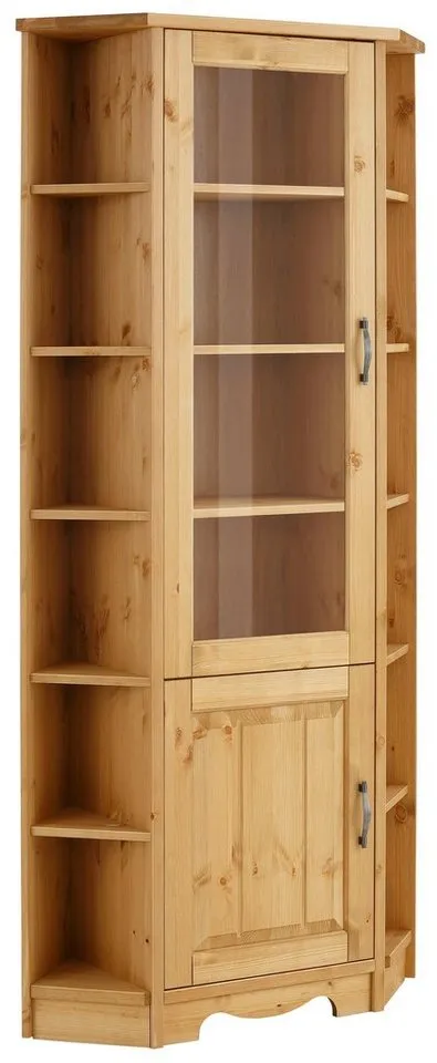 OTTO home Eckvitrine Trinidad Höhe 188 cm, FSC® zertifiziertes Massivholz, Beige, – Produktbild 3 von 4