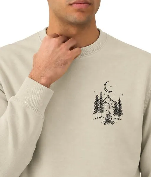 Spreecult Spreecult kleines Lagerfeuer- Unisex Sweatshirt - Bio und Fair - Natur Nacht Berge, Natural, – Produktbild 2 von 4