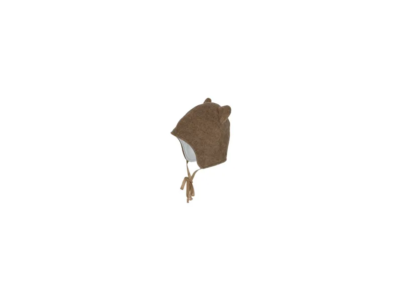 Pickapooh Pickapooh Baby und Kinder Mütze mit Öhrchen Bio-Merinowolle Fleece brown Gr.52, Braun, – Produktbild 1 von 2