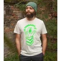 päfjes päfjes Bärta Brüllbärin - Fair Wear Männer Bio T-Shirt - Natur, Grün, – Produktbild 1 von 1