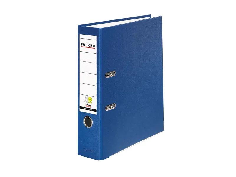 Falken 20 Falken Ordner "Vegan", mit Einsteckschild, 180 g/m², DIN A4, RB 80 mm, blau – Produktbild 1 von 1
