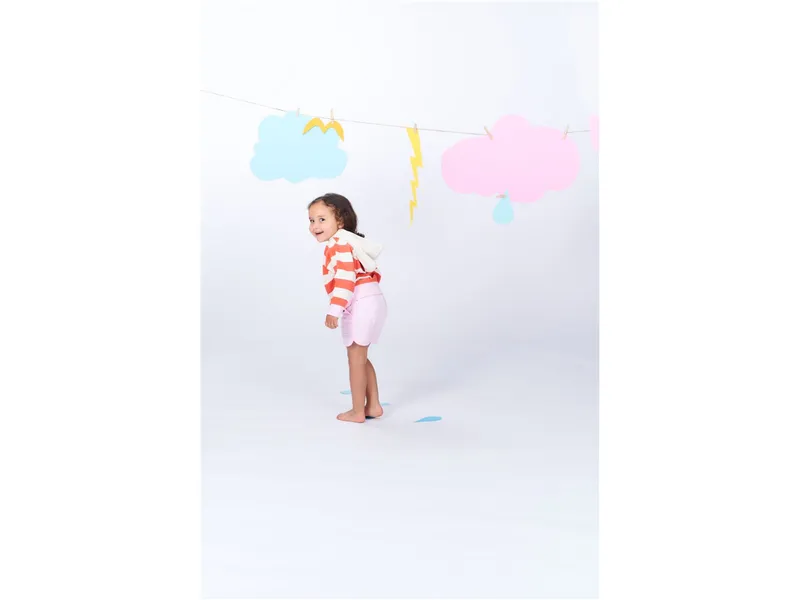 Sense Organics Sense Organics Kinder Pullover mit Kapuze coral stripes Gr.98 (2-3 Jahre), Rot, – Produktbild 2 von 2