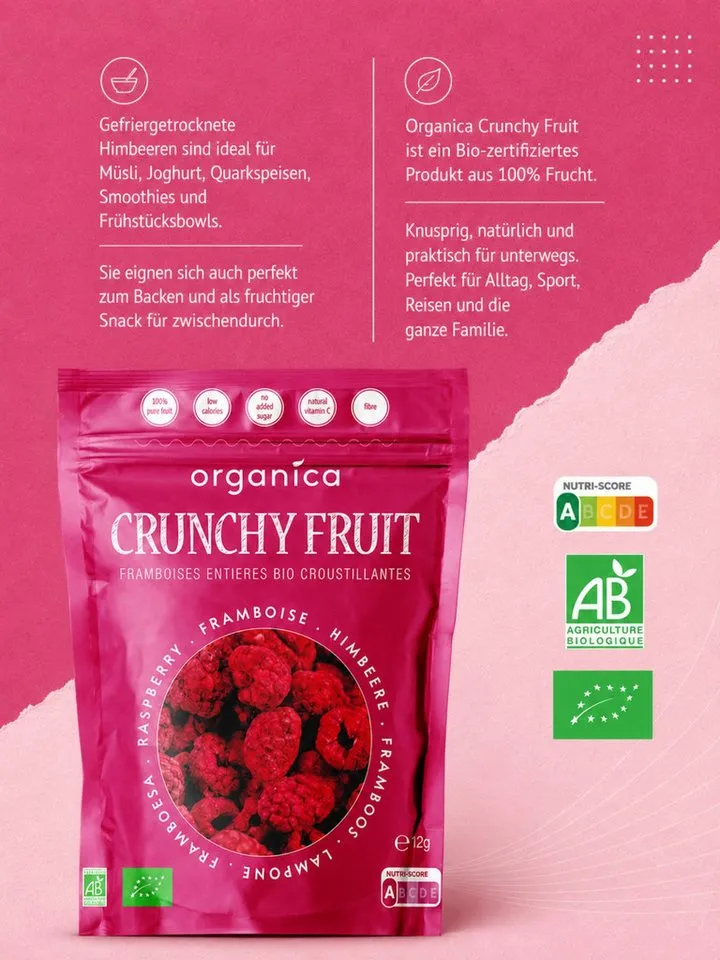 ORGANICA Organica Gefriergetrocknete Bio-Himbeeren – Produktbild 3 von 5