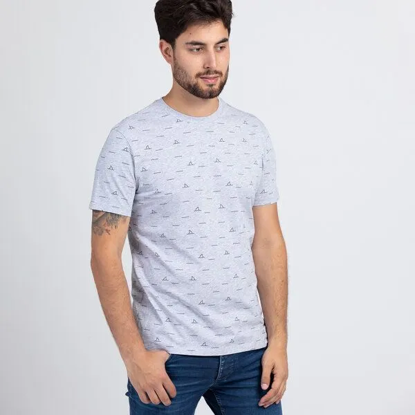 Lexi&Bö Lexi&Bö Shark Fin T-Shirt Herren, Grau melange (grau), – Produktbild 1 von 4
