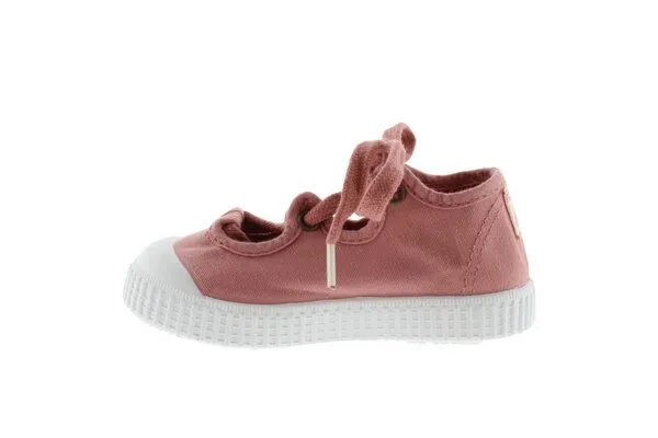 Victoria Victoria vegane Kinder-Schnürr-Ballerinas – Bailerina de Lona, Nude (rosa), – Produktbild 2 von 4