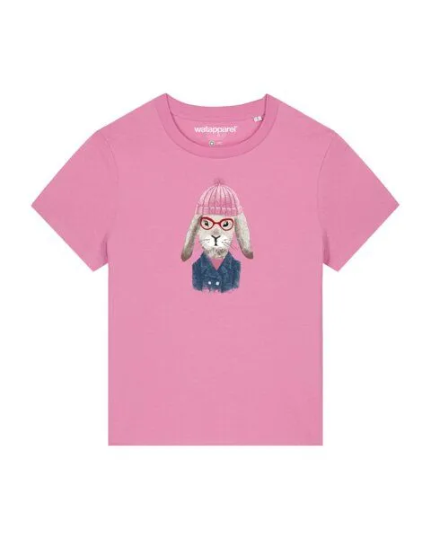 watapparel watapparel T-Shirt Frauen Hase, Bubble pink, – Produktbild 1 von 3