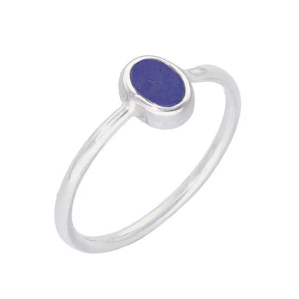 pakilia pakilia Silber Ring oval Fair-Trade und handmade, Blau, – Produktbild 1 von 4