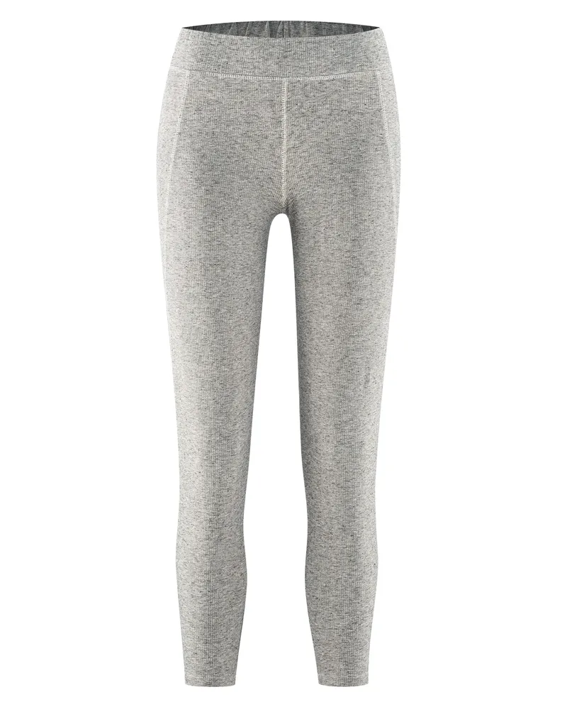 HempAge Hempage Damen vegan Yoga Leggings Melange, Grau, – Produktbild 1 von 2