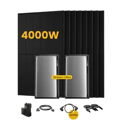 EcoFlow 2x EcoFlow STREAM Ultra, All-in-One Solaranlage mit Speicher, inkl. 8 Bifazialen Solarmodulen, by Powerness - 8 x 500Wp Bifaziale Full Black / 1 x Smart Meter / Standardversand – Produktbild 1 von 1