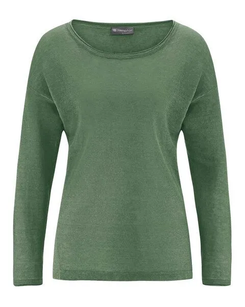 HempAge HempAge Damen Luftiger Pullover 100% Hanf, Herb(grün), – Produktbild 1 von 4