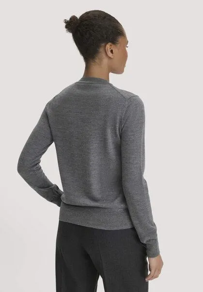hessnatur hessnatur Pullover Regular aus reiner Bio-Merinowolle, Grau, – Produktbild 2 von 4