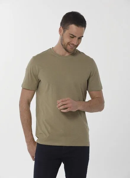 ORGANICATION ORGANICATION Basic T-Shirt aus Bio-Baumwolle, Grün(olive), – Produktbild 1 von 4