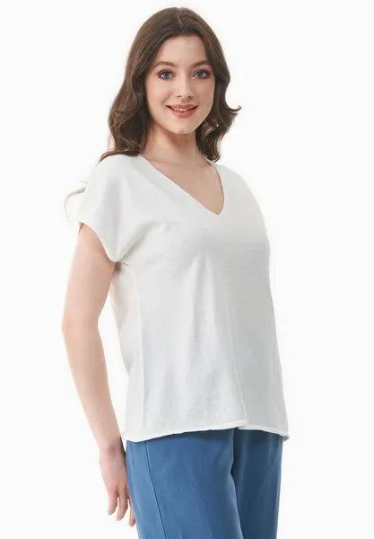 ORGANICATION ORGANICATION Strickshirt aus Bio-Baumwolle, Off white, – Produktbild 3 von 4