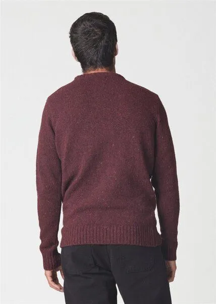Klitmøller Collective Klitmøller Collective Strick-Pullover Aage meliert aus Merinowolle - mulesingfrei, Burgundy (rot), – Produktbild 3 von 4