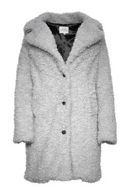 Will's Vegan Store Will's Vegan Store Damen vegan Mantel Recycelter Bouclé Grau – Produktbild 1 von 1