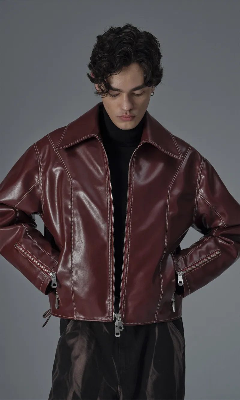Prev Prev Herren vegan Jacke Robin Bordeaux, Dunkelrot, – Produktbild 2 von 2