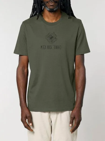 Human Family Human Family Bio Unisex Rundhals T-Shirt "Create - Change your view", Khaki, – Produktbild 2 von 4