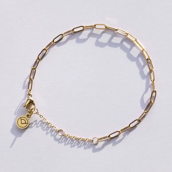 ALEXASCHA ALEXASCHA Feines Gliederarmband mit ovalen Gliedern 18k Vergoldung, Gold, – Produktbild 3 von 6