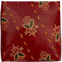 El Puente El Puente Mini-Geldbörse "Flower" | Fair Trade & Handmade aus Indien, Rot,grün, – Produktbild 1 von 1