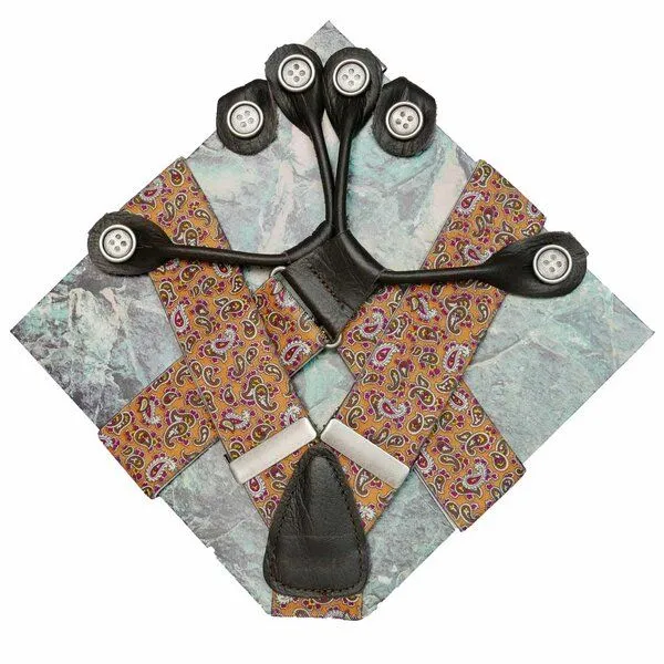 klYmp klYmp Hosenträger 'classic' paisley, Gelb, – Produktbild 1 von 1