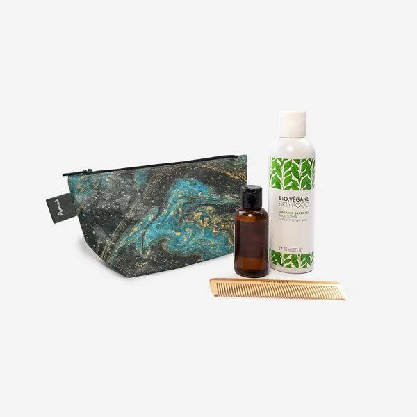 paprcuts paprcuts Kosmetiktasche, Saphire marble (blau gelb), – Produktbild 2 von 4