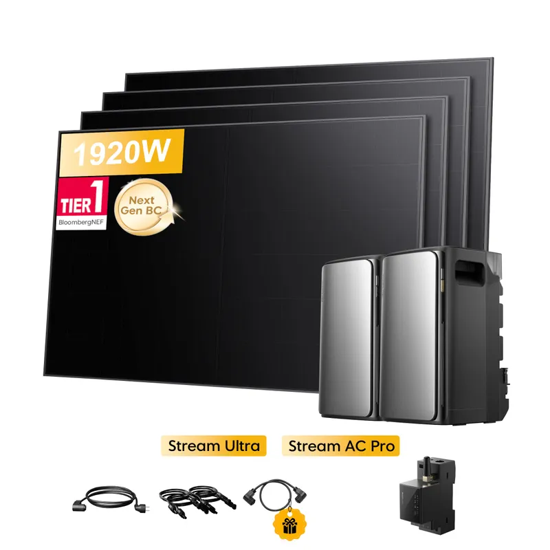 EcoFlow EcoFlow Stream Ultra, All-in-One Speicher für Balkonkraftwerke, mit 4 x 480Wp Sunpro BC Bifazial Full Black Solarmodul, by Powerness - Stream Ultra + Stream AC Pro | 3840Wh / 1 x Smart Meter / Standardversand – Produktbild 1 von 1
