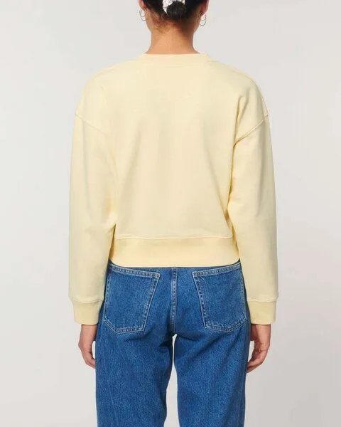 YTWOO YTWOO Kurz geschnittenes Damen Sweatshirt | Bio-Pullover | nachhaltig | fair produziert, Gelb, – Produktbild 4 von 4