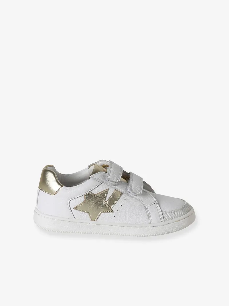 Vertbaudet Vertbaudet Kinder Ledersneakers mit Stern und Anziehtrick, Weiß, – Produktbild 2 von 4