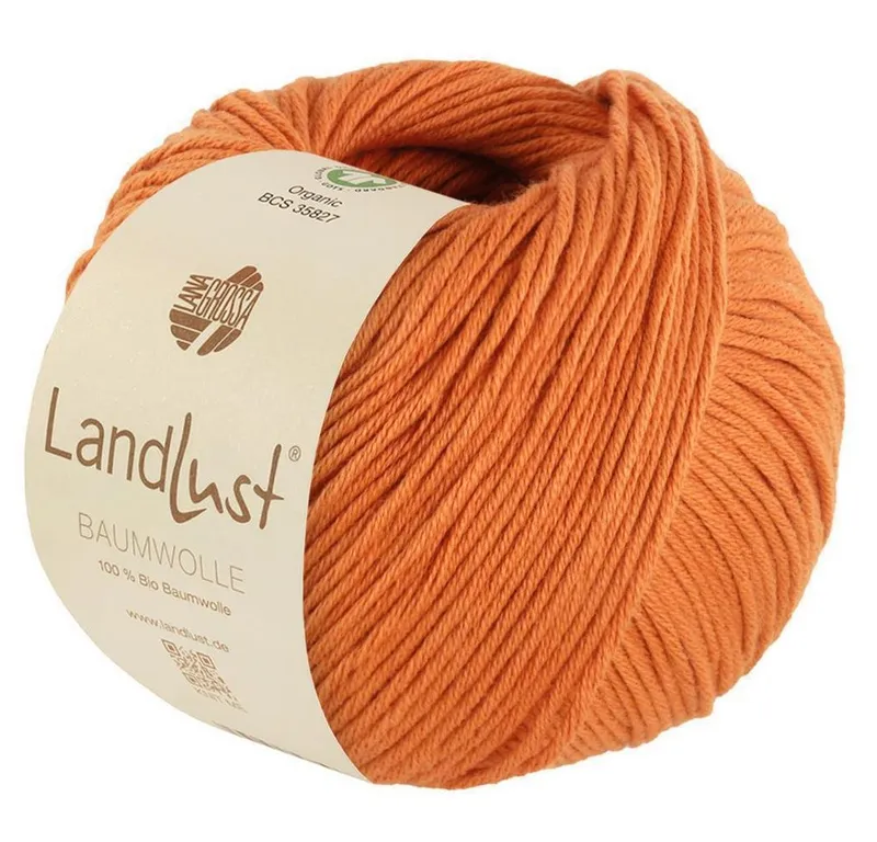 Lana Grossa Lana Grossa Landlust Baumwolle GOTS Häkelwolle, 115 m, 0026 zimtorange, – Produktbild 1 von 1