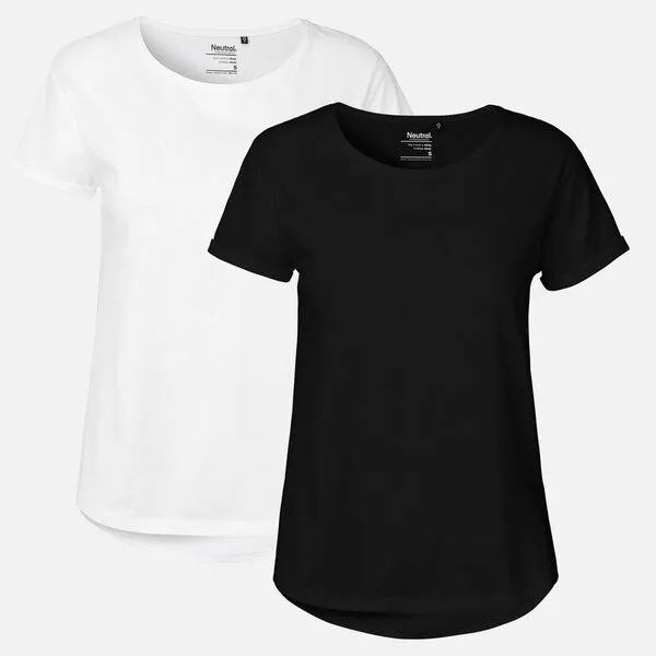 Neutral Doppelpack Neutral® Ladies Roll Up Sleeve T-Shirt, Weiss / schwarz, – Produktbild 1 von 4