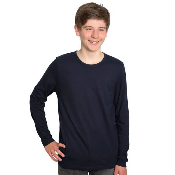 HANDGEDRUCKT HANDGEDRUCKT "Vernetzt" Männer Longsleeve, Navy, – Produktbild 4 von 4