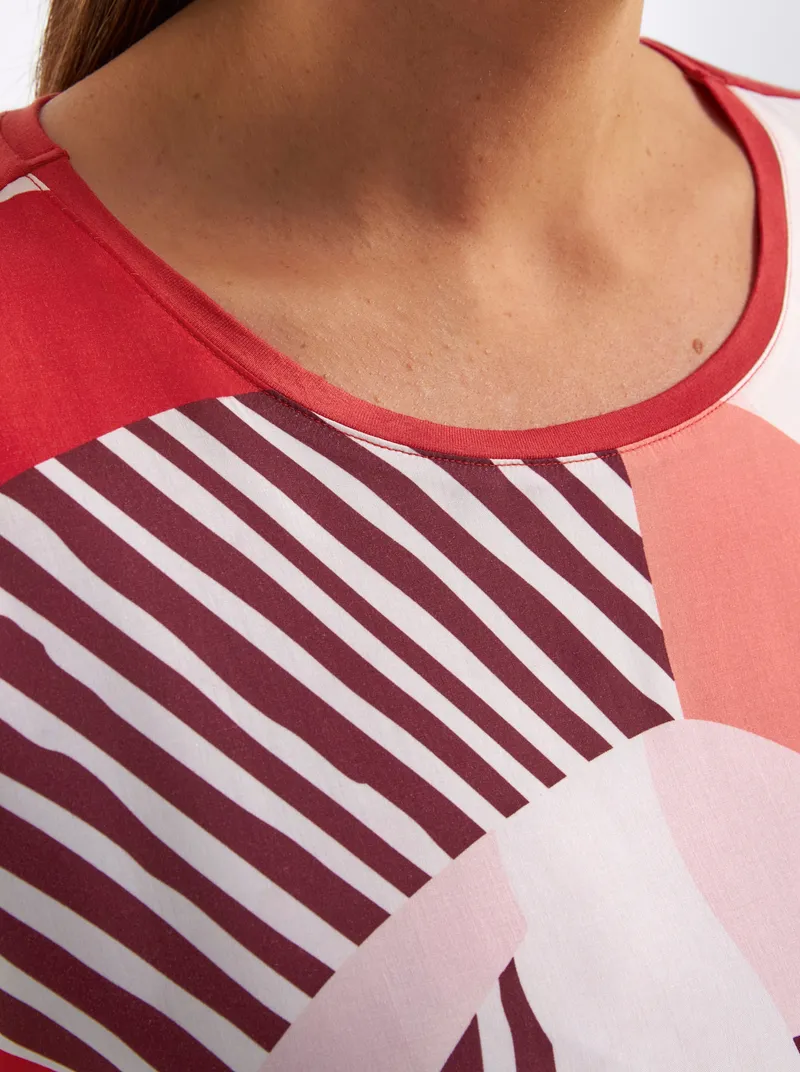 sheego Blusenshirt, Erdbeere-koralle-bedruckt, – Produktbild 2 von 2