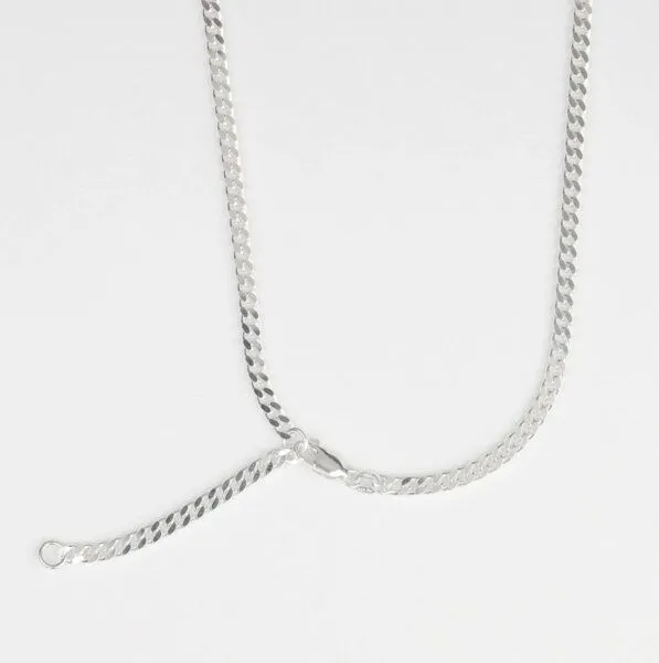 BELLYBIRD Jewellery BELLYBIRD Jewellery PANZERKETTE - zarte Flachpanzerkette, längenverstellbar, 925 Silber, Silber, – Produktbild 7 von 7