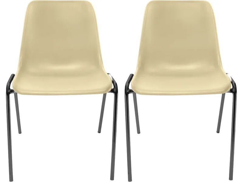 2x Besucherstuhl "ECO" Gestell anthrazit, Kunststoffschale beige – Produktbild 1 von 1
