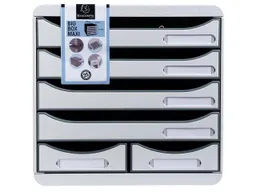 Exacompta Exacompta Schubladenbox Big Box Maxi "Office", DIN A4+, 6 Schubladen offen, lichtgrau – Produktbild 1 von 1