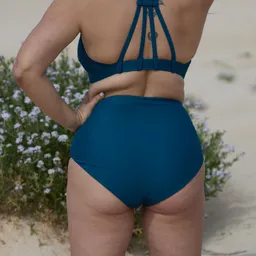 Inaska Inaska Damen vegan Bikini Bottom Reversible High Waist Pure Dunkelblau/Petrol – Produktbild 1 von 1