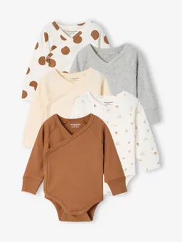 Vertbaudet Vertbaudet 5er-Pack Wickelbodys Baby langärmlig – Produktbild 1 von 1