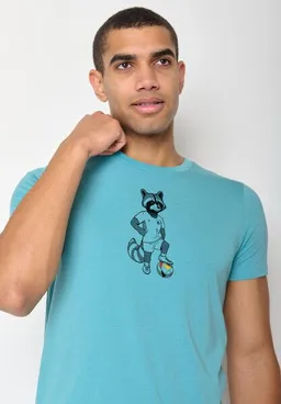 GreenBomb GREENBOMB Football Raccoon Guide - Sportliches T-Shirt aus Bio-Baumwolle / hochwertiger Print / GOTS / Fair & Vegan – Produktbild 1 von 1