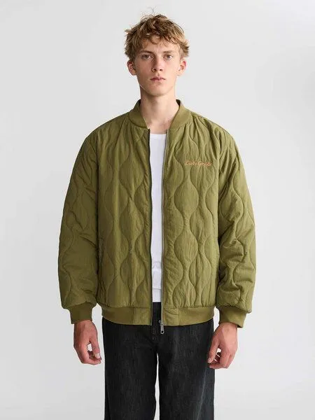 Yahmo Yahmo Kurt Gesteppte Bomberjacke, Olivgrün, – Produktbild 4 von 4