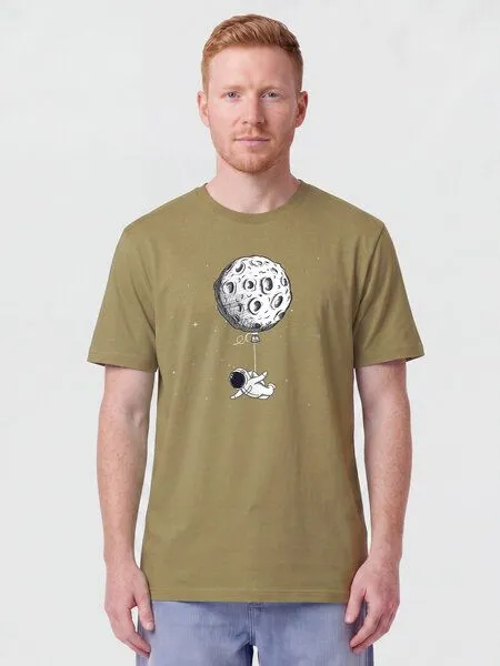 watapparel watapparel T-Shirt Unisex Funny Spaceman, Faded olive, – Produktbild 2 von 2