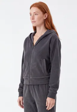 ORGANICATION ORGANICATION Damen vegan Sweatjacke Aus Cord Jayya Shadow Grey – Produktbild 1 von 1