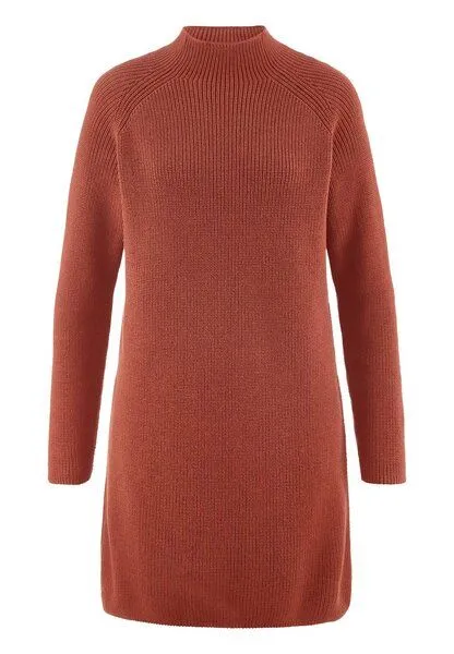 hessnatur hessnatur Strick Kleid Regular aus reiner Bio-Baumwolle, Rost, – Produktbild 3 von 4