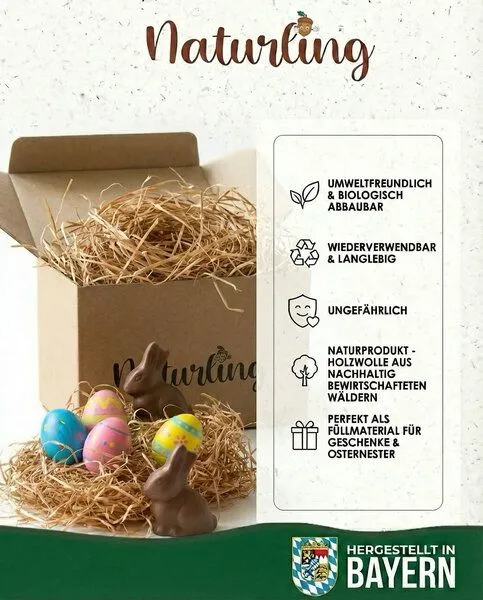 naturling naturling Ostergras 500g - Holzwolle oder Heu für Osternest – Produktbild 6 von 8