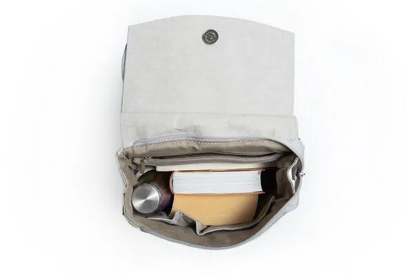 PAPERO PAPERO Rucksack aus Papier 3 in 1 Handtasche Damen, Grau, – Produktbild 4 von 4