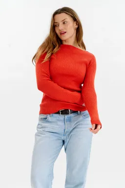 KOMODO KOMODO Damen vegan Strick-Top Rippe Wasabi Rot – Produktbild 1 von 1