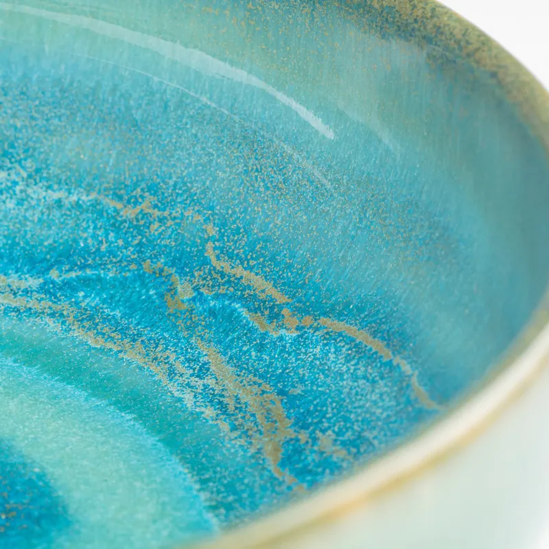 Gipfelstück Gipfelstück Tiefer See Schüssel-Set, Steinzeug, Blau-türkis, – Produktbild 3 von 5