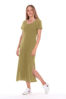 RAVENS VIEW IBIZA RAVENS VIEW IBIZA Damen vegan Kleid Uma Dunkel Aloe Grün – Produktbild 1 von 1